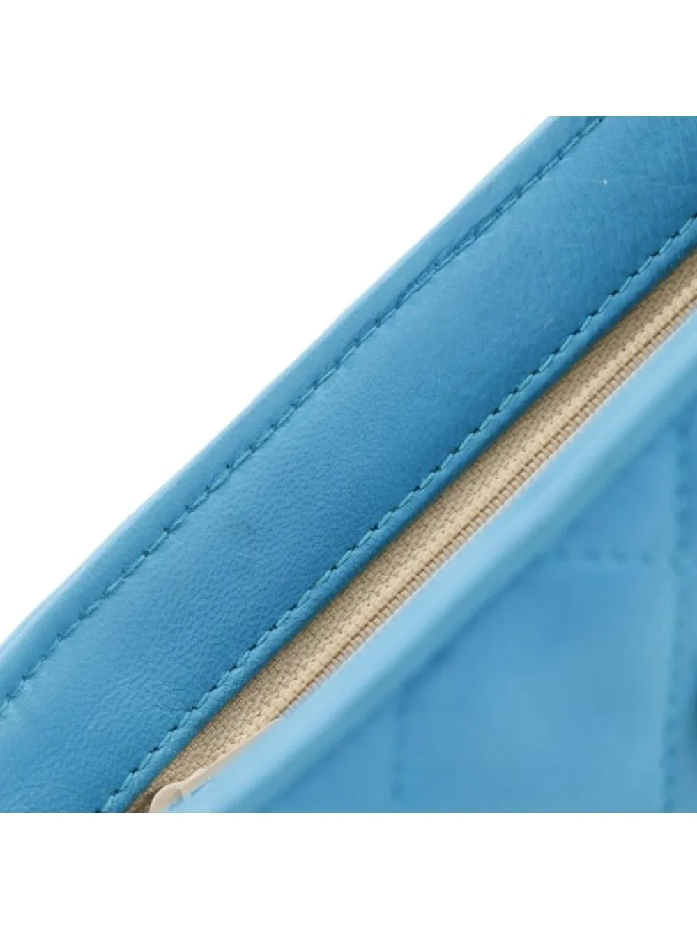 Chanel Mini Chain Shoulder CC Logo Quilted Tassel Lambskin Turquoise Blue Bag